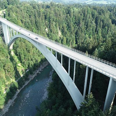 Brückenprüfung Hochbrücke Lingenau